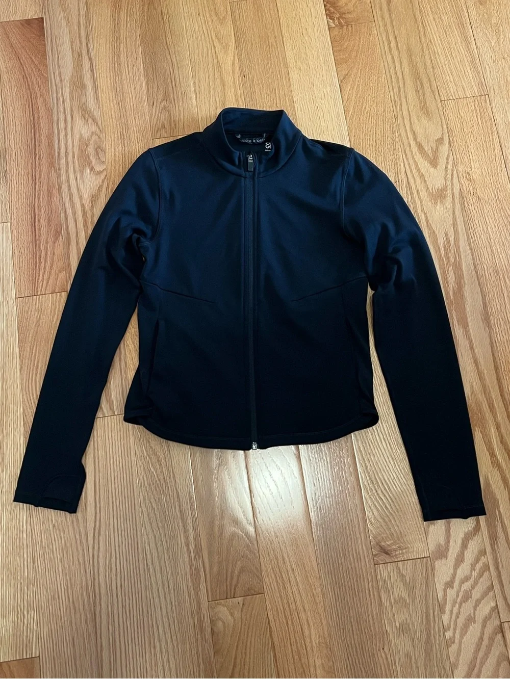 Athleta girl Black Full-Zip Chit Chat Top / Jacket